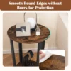 Ronde bijzettafel 2 laags accenttafel met open plank banktafel met metalen frame industrieel nachtkastje voor woonkamer koffie 5