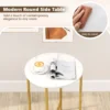 Ronde bijzettafel voor kleine ruimtes 2 niveaus bijzettafel met verwijderbare stoffen mand metalen frame salontafel nachtkastje 5