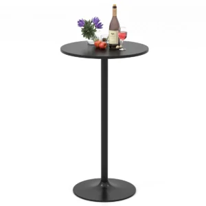 Ronde bistrotafel 101,5 cm bartafel omvormbaar tot 56 cm salontafel hoge pubtafel metalen onderstel voor bar eetkamer restaurant 1