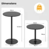 Ronde bistrotafel 101,5 cm bartafel omvormbaar tot 56 cm salontafel hoge pubtafel metalen onderstel voor bar eetkamer restaurant 3