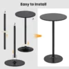 Ronde bistrotafel 101,5 cm bartafel omvormbaar tot 56 cm salontafel hoge pubtafel metalen onderstel voor bar eetkamer restaurant 5