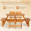 Ronde picknicktafelset voor 2 8 personen ronde kampeertafel met 4 ingebouwde banken 5 cm parasolgat buitentafel en stoelen geel 4