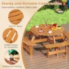 Ronde picknicktafelset voor 2 8 personen ronde kampeertafel met 4 ingebouwde banken 5 cm parasolgat buitentafel en stoelen geel 5