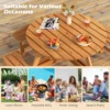 Ronde picknicktafelset voor 2 8 personen ronde kampeertafel met 4 ingebouwde banken 5 cm parasolgat buitentafel en stoelen geel 6