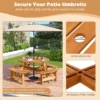 Ronde picknicktafelset voor 2 8 personen ronde kampeertafel met 4 ingebouwde banken 5 cm parasolgat buitentafel en stoelen geel 7