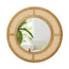 Ronde rotan wandspiegel 65cm houten frame spiegel met aluminium glas metalen haak en expansieschroef decoratieve spiegel 1