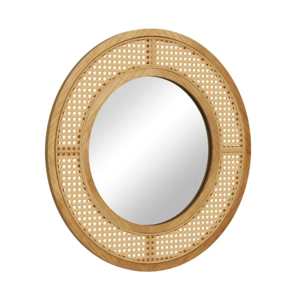 Ronde rotan wandspiegel 65cm houten frame spiegel met aluminium glas metalen haak en expansieschroef decoratieve spiegel 2