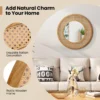 Ronde rotan wandspiegel 65cm houten frame spiegel met aluminium glas metalen haak en expansieschroef decoratieve spiegel 5