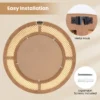 Ronde rotan wandspiegel 65cm houten frame spiegel met aluminium glas metalen haak en expansieschroef decoratieve spiegel 6