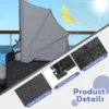 Rotan ligstoel voor 2 personen tuinligstoel met dak & uitklapbare zijtafels tweepersoons ligbed loungebed voor tuin terras grijs 5