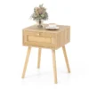 Rotan nachtkastje boho bijzettafel met handgeweven rotan decoratie moderne houten bijzettafel uit het midden natuur 1
