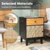 Rotan nachtkastje mid century nachtkastje opberglade en kast bohemian bijzettafel massief houten poten voor woonkamer slaapkamer 4