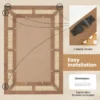Rotan wandspiegel rechthoekige decoratieve spiegel met houten lijst verticale of horizontale hangspiegel boerderijstijl 90 x 60 cm 7