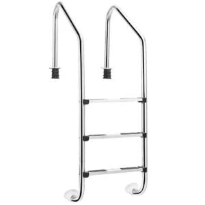 Rvs zwembadladder 3 treden zwembadladder met antislip treden 53 x 63 x 147 cm zilver 1