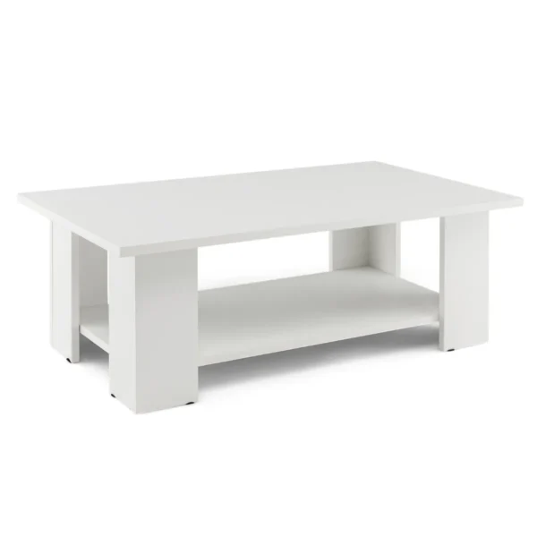 Salontafel met 2 niveaus van hout modern koffietafel bijzettafel tot 125 kg belastbaar 90 x 52 x 32 cm wit 1