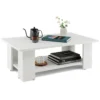 Salontafel met 2 niveaus van hout modern koffietafel bijzettafel tot 125 kg belastbaar 90 x 52 x 32 cm wit 2