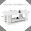 Salontafel met 2 niveaus van hout modern koffietafel bijzettafel tot 125 kg belastbaar 90 x 52 x 32 cm wit 3