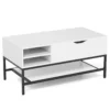 Salontafel met opklapbaar blad salontafel met verborgen vak en verwijderbare opbergplank opvouwbare centrale tafel wit 2