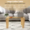 Salontafel van gehard glas moderne rechthoekige centrale tafel van 100 cm met massief rubberhouten poten minimalistische cocktailtafel 5