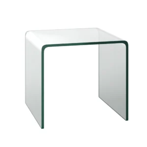 Salontafel van gehard glas transparante consoletafel met antislip glijders geïntegreerde glazen bijzettafel eenvoudig te reinigen 1