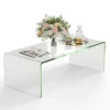 Salontafel van gehard glas u vormige bijzettafel moderne glazen tafel woonkamertafel koffietafel voor woonkamer kantoor 108 x 50 x 35 cm 2