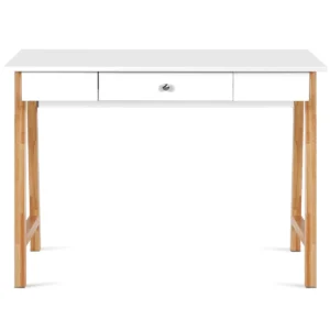 Schrijfbureau multifunctionele tafel met een grote lade mdf bureau computer bureau dressoir tafel laptop tafel wit + natuurlijk 1