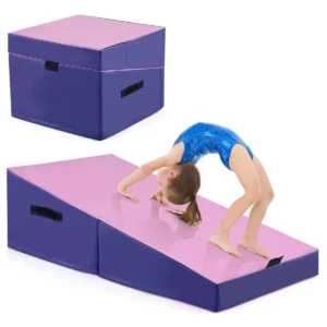 Schuine gymnastiekmat 120 x 60 x 35 cm opvouwbare rechthoekige gymnastiekmat met epe schuim en antislip pvc leer aerobic oefening 1