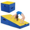 Schuine gymnastiekmat opvouwbare rechthoekige gymnastiekmat met epe schuim en antislip pvc leer aerobic oefening 120 x 60 x 35 cm 1