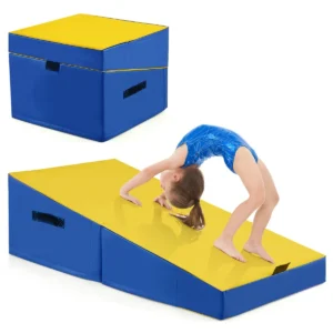 Schuine gymnastiekmat opvouwbare rechthoekige gymnastiekmat met epe schuim en antislip pvc leer aerobic oefening 120 x 60 x 35 cm 1