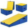 Schuine gymnastiekmat opvouwbare rechthoekige gymnastiekmat met epe schuim en antislip pvc leer aerobic oefening 120 x 60 x 35 cm 2