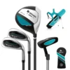 Set golfclubs voor kinderen rechtshandig golfclubset met golftas regenhoes complete golfset incl. 7/9/s ijzer 1 driver 4 hybride putter blauw 1
