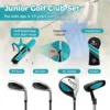 Set golfclubs voor kinderen rechtshandig golfclubset met golftas regenhoes complete golfset incl. 7/9/s ijzer 1 driver 4 hybride putter blauw 7