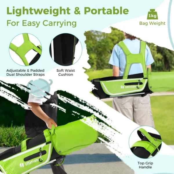 Set golfclubs voor kinderen rechtshandig golfclubset met golftas regenhoes complete golfset incl. 7/9/s ijzer 1 driver 4 hybride putter groen 4