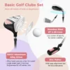 Set golfclubs voor kinderen rechtshandig golfclubset met golftas regenhoes complete golfset incl. 7/9/s ijzer 1 driver 4 hybride putter roze 5