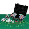 Set texas hold'em pokerchips 400 casino pokerchips 2 decks kaarten dealerchip 5 dobbelstenen vilten mat aluminium koffer voor familieavonden 1