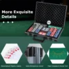 Set texas hold'em pokerchips 400 casino pokerchips 2 decks kaarten dealerchip 5 dobbelstenen vilten mat aluminium koffer voor familieavonden 6