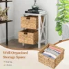 Set van 2 3 traps nachtkastjes met zeegrasmanden x design bijzettafel salontafel met acaciahouten poten opbergkast voor woonkamer 5
