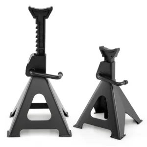 Set van 2 autokrikken 6 ton draagkracht zware metalen autohefbruggen met verstelbare hoogte van 36 58,5 cm 1