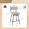 Set van 2 barkrukken draaibaar barstoel bekleed met rugleuning 63,5 cm zithoogte keukenstoel met metalen frame beige 2