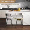 Set van 2 barkrukken draaibaar barstoel bekleed met rugleuning 63,5 cm zithoogte keukenstoel met metalen frame beige 4