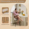 Set van 2 barkrukken draaibaar barstoel bekleed met rugleuning 63,5 cm zithoogte keukenstoel met metalen frame beige 5