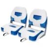 Set van 2 bootstoelen inklapbaar bootstoel met 11 cm dikke sponsvulling gevoerde stuurstoel 50 x 42 x 52 cm blauw+wit 1