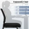 Set van 2 conferentiestoelen stapelbare bezoekersstoelen met wieltjes netrug en gevoerde zitting armloze stapelstoelen voor kantoor 3