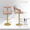 Set van 2 draaibare en verstelbare barstoelen gegalvaniseerd metalen onderstel antislipring nederlandse fluwelen barstoel roze 2