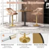 Set van 2 draaibare en verstelbare barstoelen gegalvaniseerd metalen onderstel antislipring nederlandse fluwelen barstoel roze 6