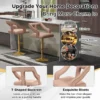 Set van 2 draaibare en verstelbare barstoelen gegalvaniseerd metalen onderstel antislipring nederlandse fluwelen barstoel roze 7