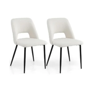 Set van 2 eetkamerstoelen gestoffeerde keukenstoelen met rugleuning zithoogte 49 cm modern stoel voor keuken eetkamer restaurant 1