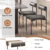 Set van 2 eetkamerstoelen keukenstoel van pvc leer met gevoerde rugleuning en u vormige zitting kuipstoel woonkamerstoel grijs 3