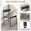 Set van 2 eetkamerstoelen keukenstoel van pvc leer met gevoerde rugleuning en u vormige zitting kuipstoel woonkamerstoel grijs 6