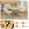 Set van 2 eetkamerstoelen klapstoel met rubberhouten poten gestoffeerde zitting en rugleuning geen montage nodig naturel en beige 4